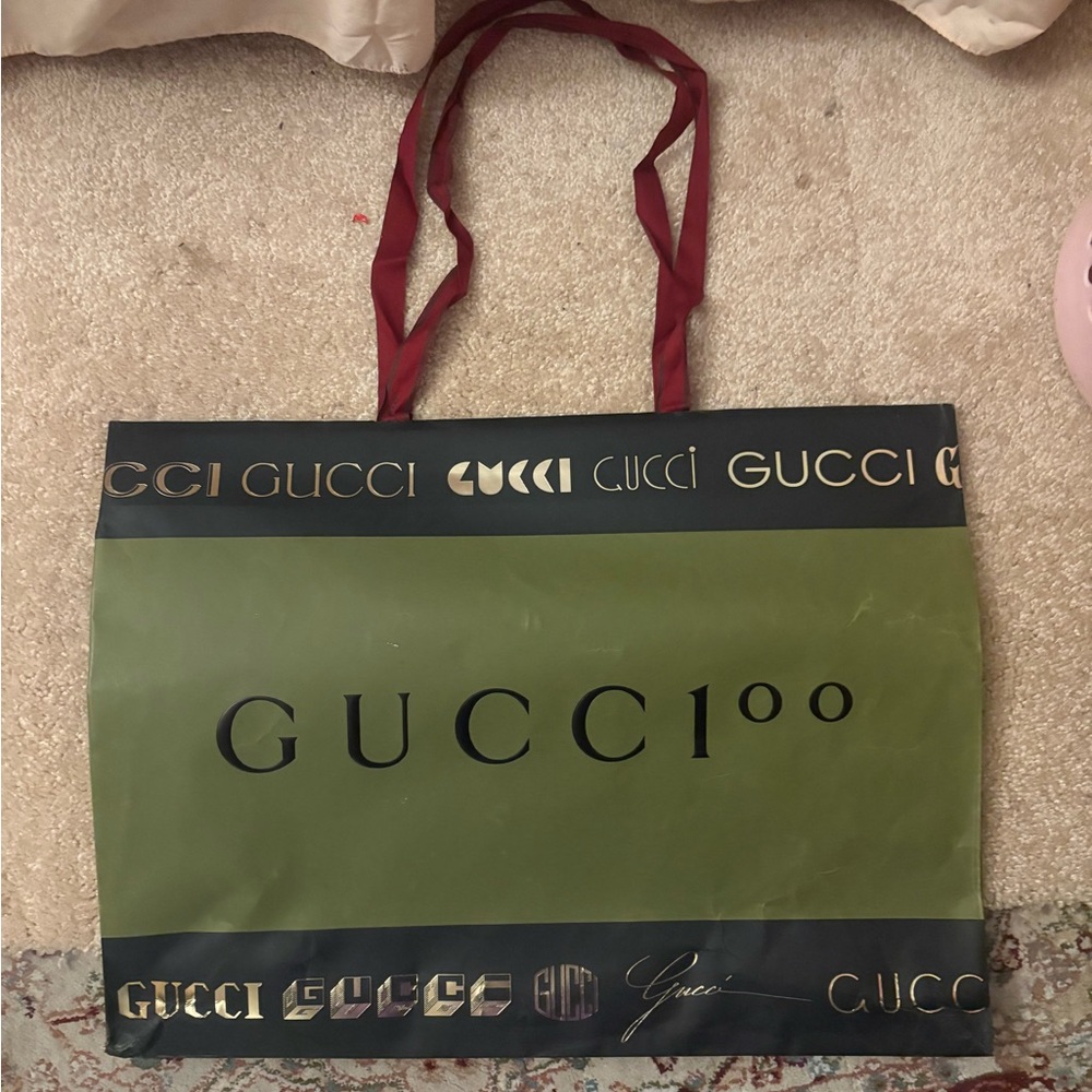Gucci green shopping limited edition bag